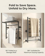 Foldable Heated Towel Rack, Dual-Zone Electric Towel Warmer Rack - Image 3