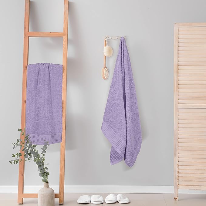GLAMBURG 100% Cotton 2 Pack Oversized Bath Towel Set 28x55 Inches, Ultra Soft - Image 4