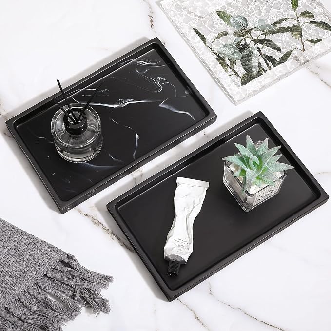 Luxspire Bathroom Vanity Tray, Resin Dresser Jewelry Ring Dish Tank Storage - Image 7