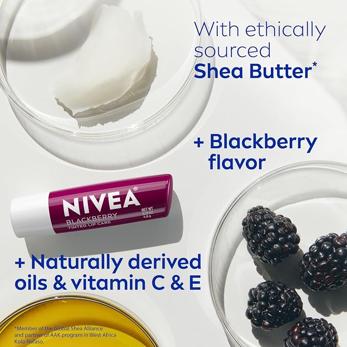 NIVEA Blackberry Lip Care, Tinted Lip Balm - Image 7