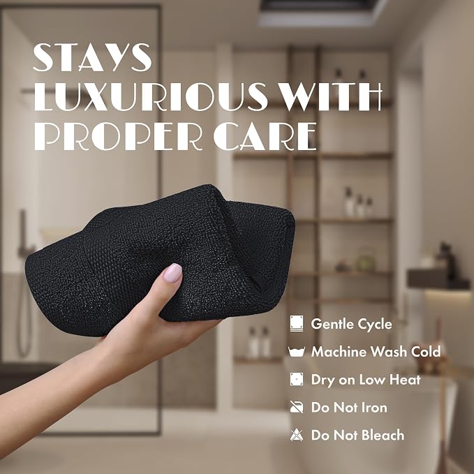 White Classic Black Washcloths Set - Image 6