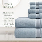Springtree Home Luxury Bamboo Rayon Bath Towel Set 6 Piece Set | 35% Bamboo - Image 2