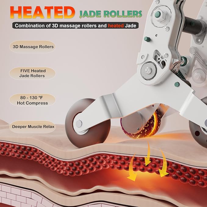 KoziSense KZ-313 2026 Heated Jade Roller Massage Chair Full Body, Deep Zero - Image 3