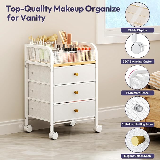 SWTYMIKI Rolling Makeup Organizer Cart - Image 5