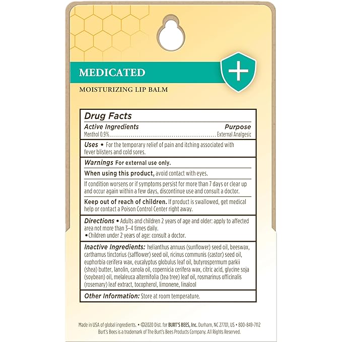 Burt's Bees Medicated Lip Balm, - Image 4
