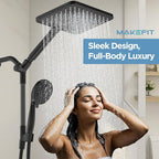 Dual Handheld Shower Head Combo, 2-in-1 Rain Shower Heads System Wide Rainfall - Image 2