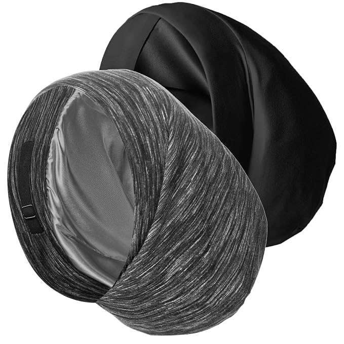 Satin Bonnet Silk Lined Sleep Cap- Adjustable Hair Cover by Blueelf