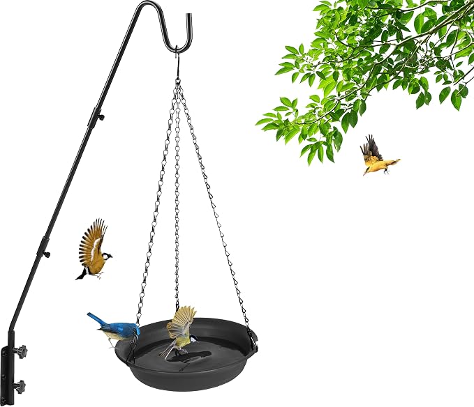 VUWEZ Hanging Bird Bath, Hanging Bird Water Feeder - Image 4