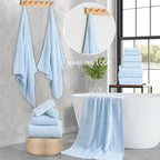 Ultra Soft Bath Towel Set, 12 Piece Family Bathroom Towels Set - Image 2