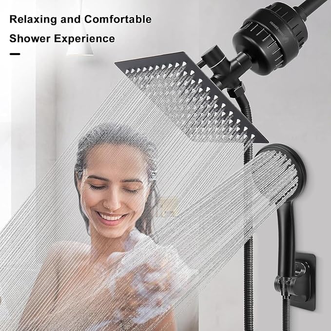 NearMoon Filtered Rain Shower Head, High Pressure 8″Square, and 5 settings - Image 7