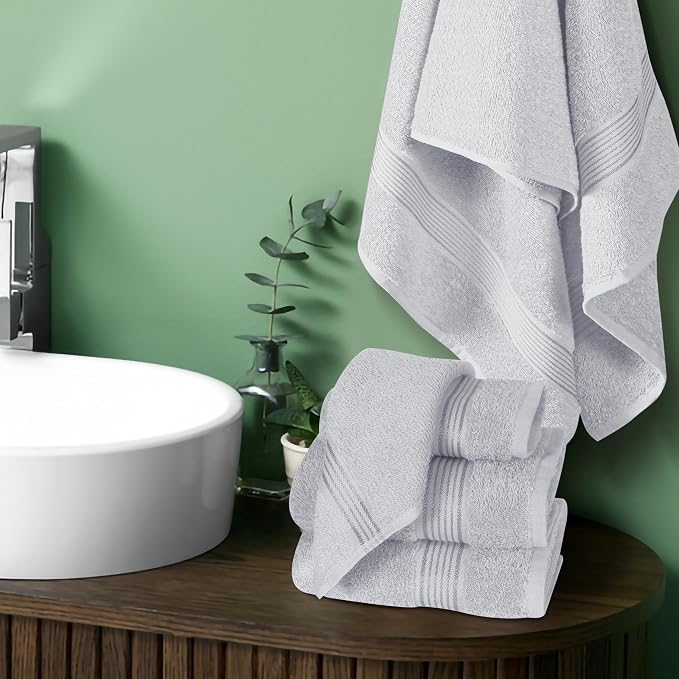 Elvana Home Ultra Soft 6 Pack Cotton Towel Set, Contains 2 Bath Towels 28x55 - Image 3