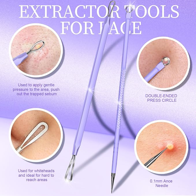 Teenitor Pimple Popper Tool Kit and Blackhead Remover Tools, Ingrown Hair - Image 5