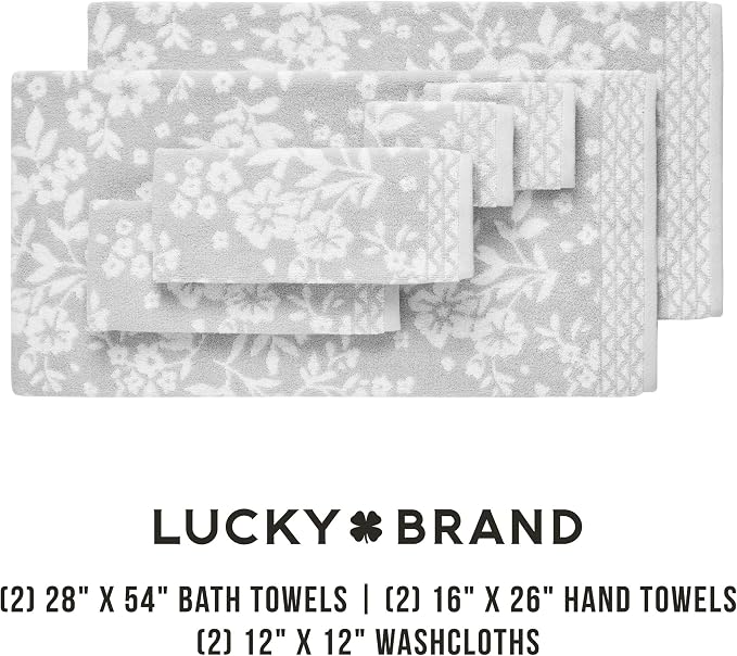 Lucky Brand Folk Floral 6 Piece Bath Towel Set - Image 3