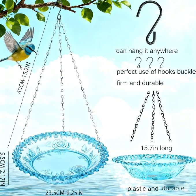 2 Pack Super Value Hanging Plastic Bird Baths and Feeders - Image 8