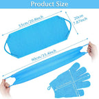 Anezus Exfoliating Back Scrubber Bath Gloves Set, Exfoliating Shower Towel - Image 6