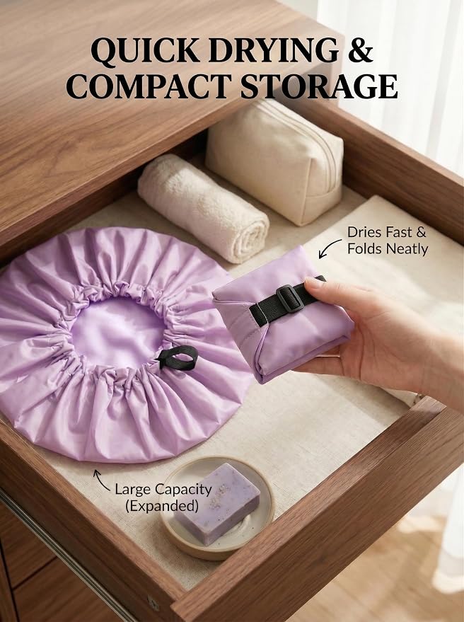 Aquior Shower Cap, Extra Adjustable Shower Caps - Image 8