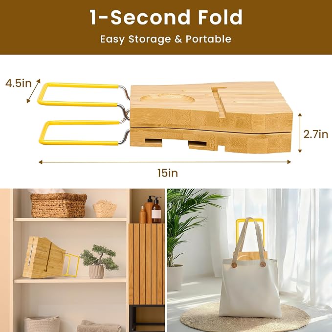 Bamboo Bathtub Tray Expandable Bathroom Tray - Image 7