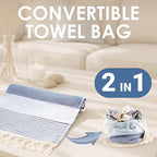 ATANI Turkish Beach Towel, Converts to a Bag, Oversized 100% Cotton Bath Towels - Image 2