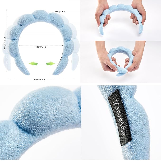 Ztomine Hairband, Puffy Makeup Headbands - Image 2