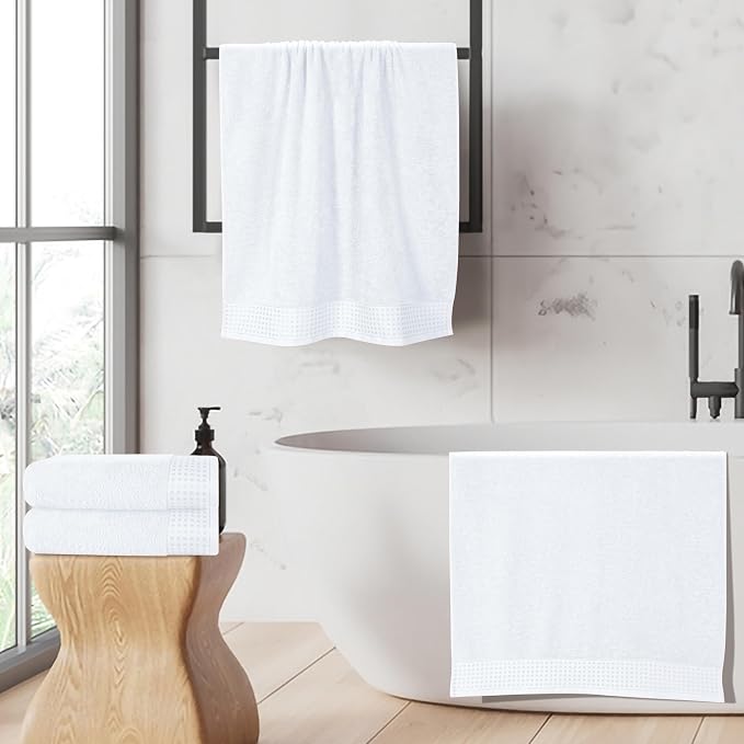 GLAMBURG Ultra Soft 4 Pack Oversized Bath Towel Set 27x54 inches, 100% Cotton - Image 5