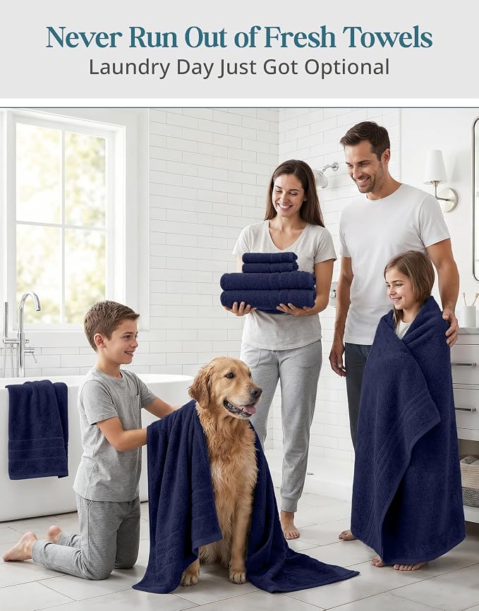 24-Piece Premium Bathroom Towel Sets – Ultra Soft 100% Cotton Towel, 2 Bath - Image 4