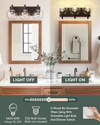 Bathroom Light Fixtures Over Mirror, 3-Light Oil Rubbed Bronze Vanity Light - Image 4