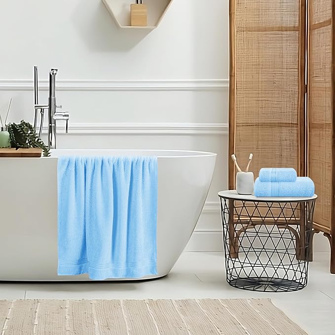 Belizzi Home Ultra Soft 3 Pack Cotton Towel Set, Contains a Bath Towel 28x55 - Image 4