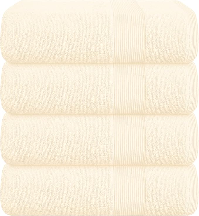 Belizzi Home 4 Pack Bath Towel Set 27x54, 100% Ring Spun Cotton, Ultra Soft by Unknown
