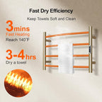 Towel Warmer Bathroom Wall Mounted Drying Rack Plug-in Electric Heated Towel - Image 2