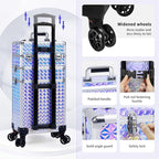 3 in 1 Rolling Makeup Train Case Professional Large Cosmetic Trolley - Image 4