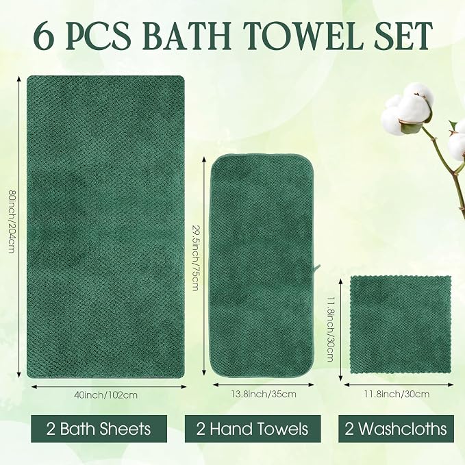 Peryiter Oversized Bath Towels Set of 6 - Image 3
