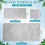 Mixweer 16 Pieces Bath Towels Sets Quick Dry Towel Set - Image 2