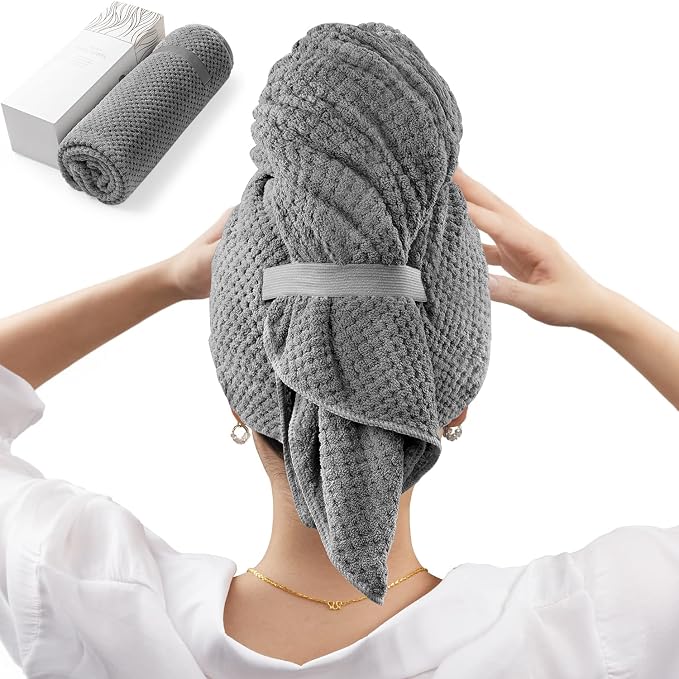 YFONG Large Hair Towel Wrap for Women, Super Absorbent Microfiber Hair Towel by YFONG