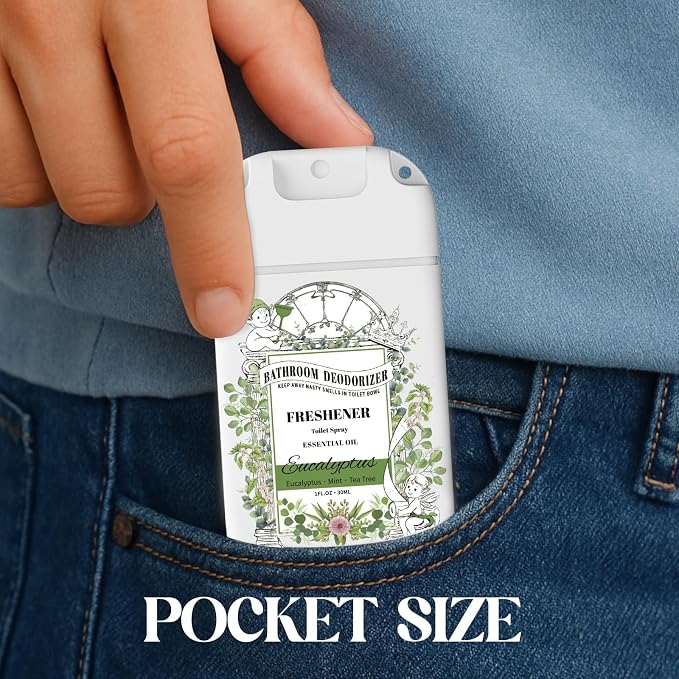 Pocket Size Toilet Spray for Poop, Eucalyptus Scent, Bathroom Odor Eliminator - Image 5