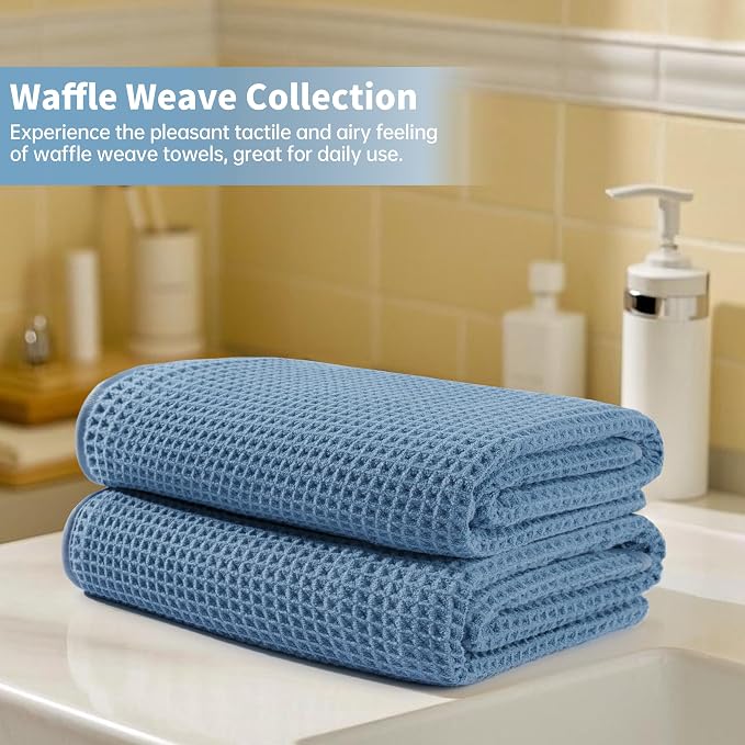 MICROFI New Microfiber Waffle Bath Towels, 2 Pieces, Fast Drying, Lint Free 430 - Image 6