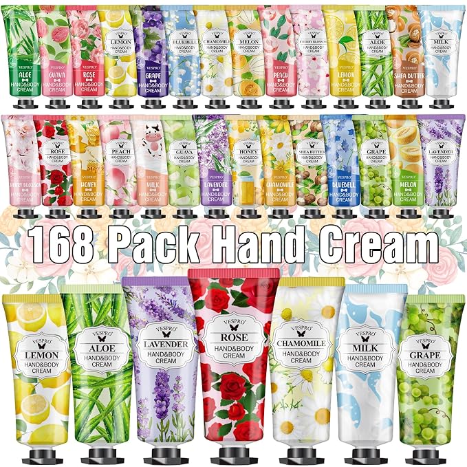 VESPRO 168 Pack Hand Cream Set for Women, Hand Lotion for Mothers Day Gifts by VESPRO