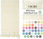 Cacala Lightweight and Thin Turkish Beach Towel 100% Cotton Sand-Free and by Cacala