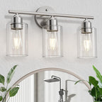 Espird Bathroom Vanity Light Fixtures Brushed Nickel, 3 Lights Bathroom Over by Espird