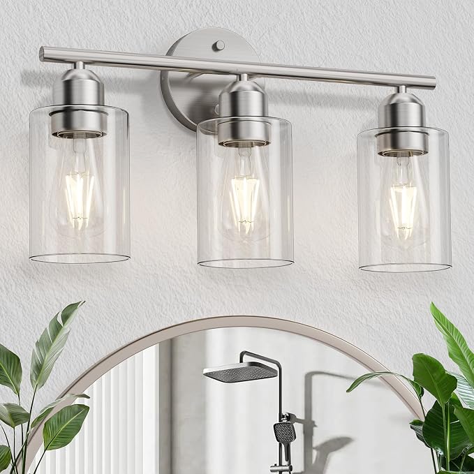 Espird Bathroom Vanity Light Fixtures Brushed Nickel, 3 Lights Bathroom Over by Espird