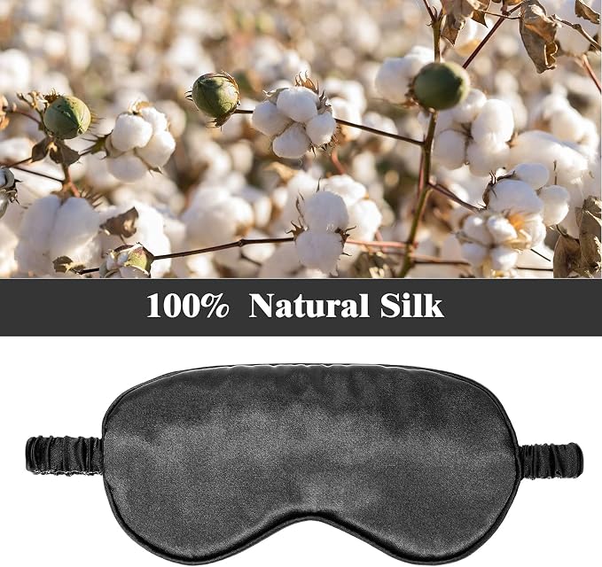 Silk Satin Sleeping Mask Eye Mask Set Include 2 Blindfold Eyeshade Elastic - Image 5