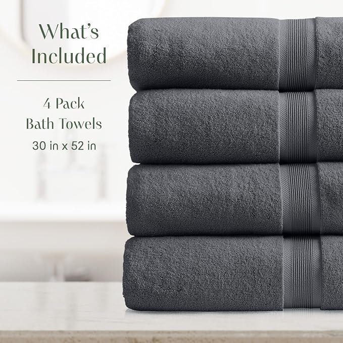 Springtree Home Luxury Viscose from Bamboo Bath Towel Set of 4 | 35% Viscose - Image 2