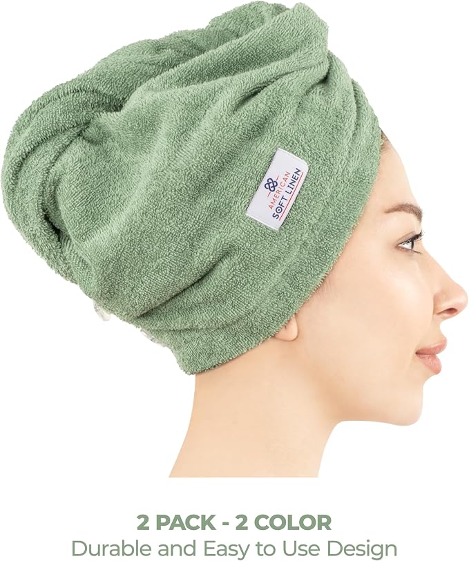 American Soft Linen 100% Cotton Hair Towels - Image 4