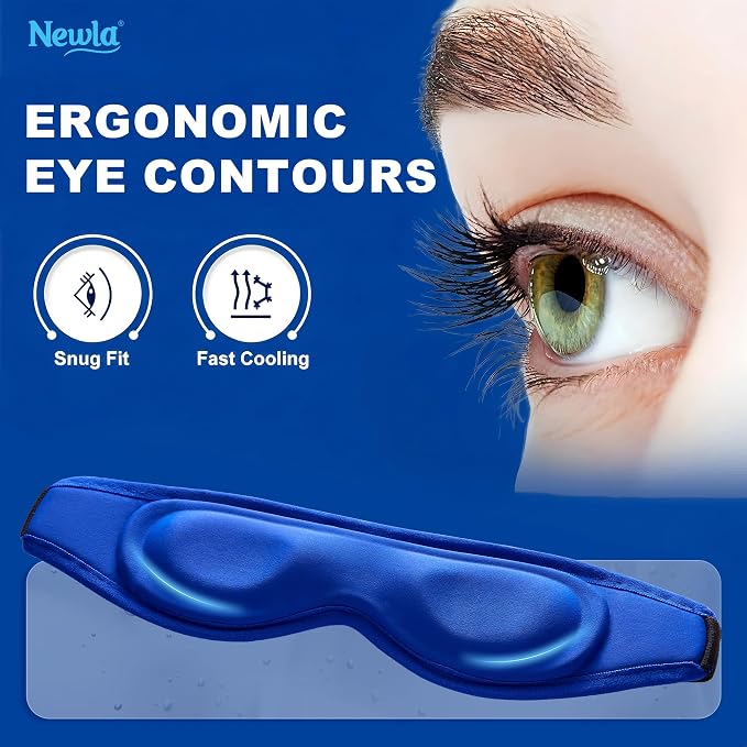Contoured Ice Eye Mask for Puffy Eyes: Gel Cold Compress for Dark Circles - Image 3