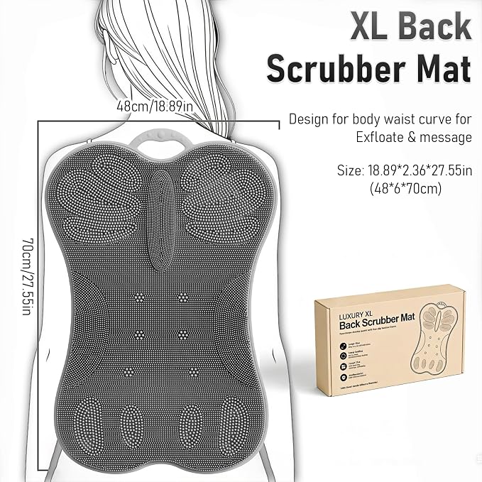 Back Scrubber Body Bath Cushion Tub Bathtub Back Lumbar Support Ergonomic - Image 8