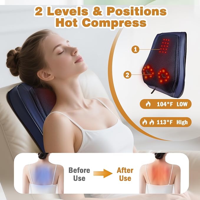 Joyset Back Massager for Back Pain Deep Tissue, Shiatsu Lower Back Neck Massager - Image 3