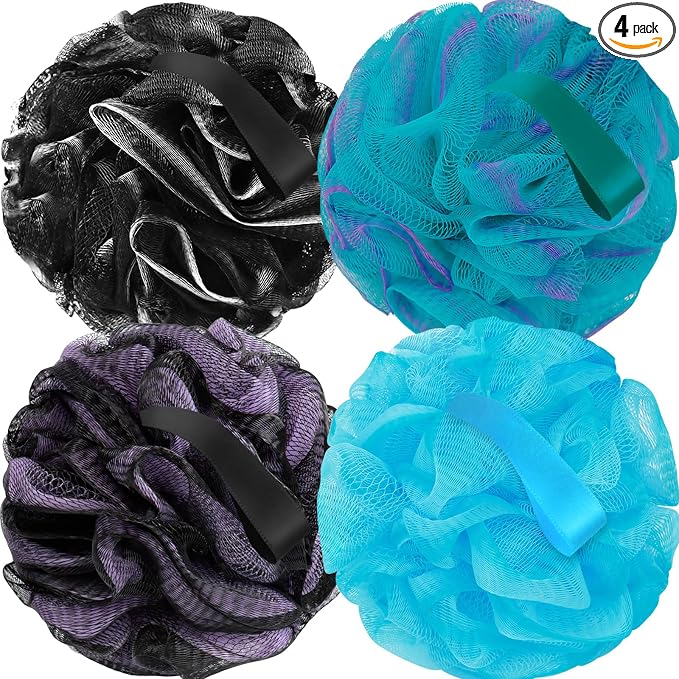 Carrie Joe Loofah Sponge Soft Mesh Shower Puffs by Carrie+Joe
