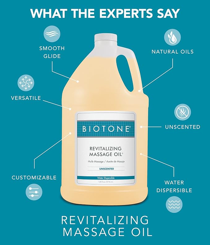Biotone Revitalizing Massage Oil Unscented, 128 Ounces - Image 5