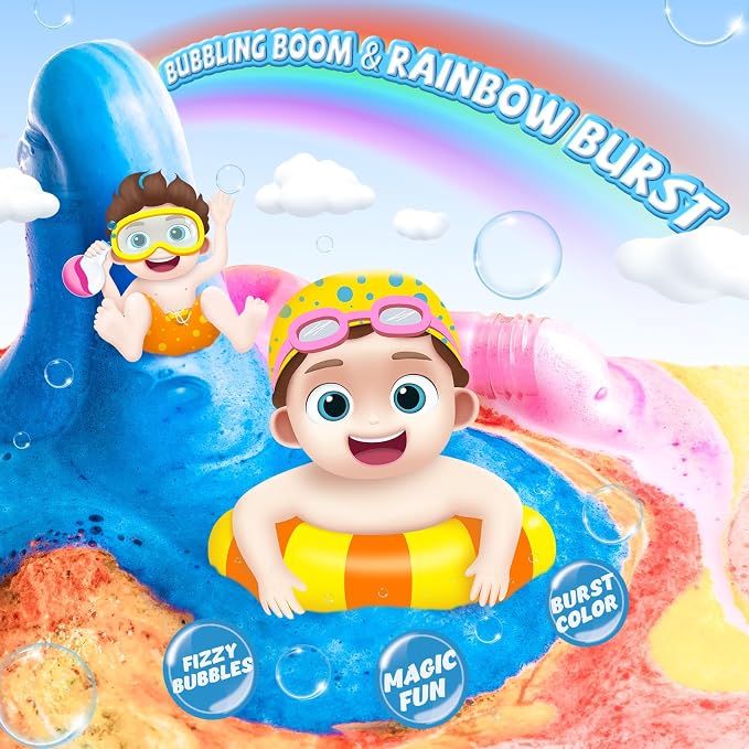 Kids Bath Bomb Potions, 6 Pack Non-Toxic Fizzy Bubble Bath Explosions, Colorful - Image 2