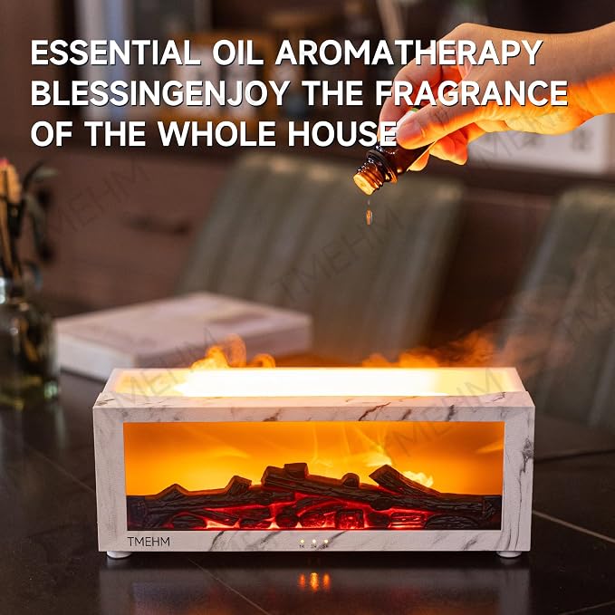 TMEHM Fireplace Flame Air Diffuser Humidifier, 7 Colors Aromatherapy Essential - Image 4