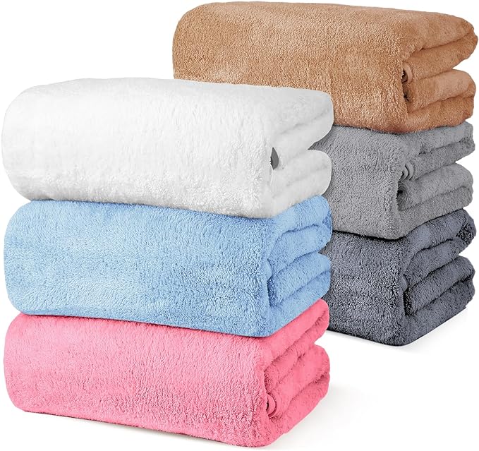 VitalCozy Set of 6 Large Bath Towels by VitalCozy